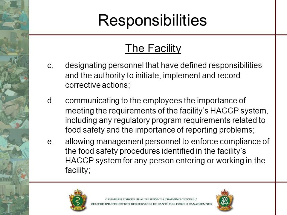 What does the HACCP regulate?
